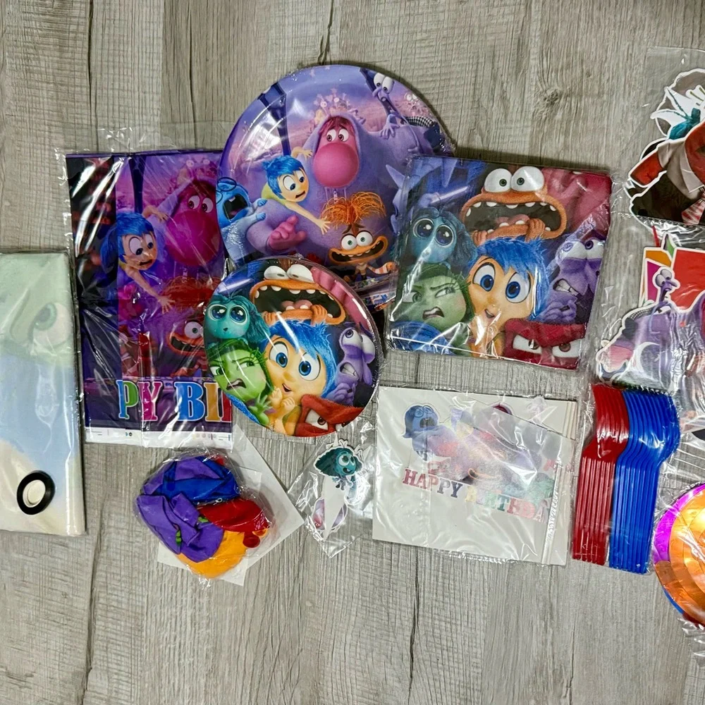 Inside Out Themed Party Supplies - Purple Blue Multicolor Party Set
